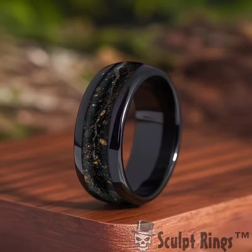 Bague noire acier - bague,
