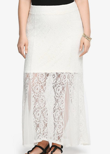 Torrid ivory lace mesh godet - torrid,