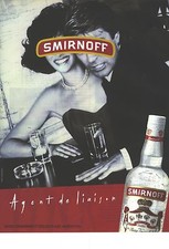 PUBLICITE ADVERTISING1990   SMIRNOFF vodka agent de liaison alcool