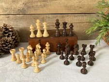 1025⚜️ Toy game pawns pieces chess game felted wood king height 7 cm