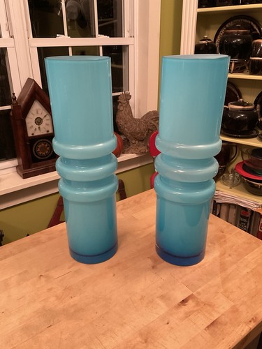 Mcm art glass - glass, pair