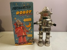 Osaka Tin Toy Institute Mechanized Robby the Robot Battery Operated With Box!