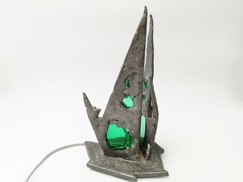 Atypical tin and glass lamp - atypical,
