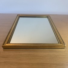 Antique wall mirror golden wood frame 45x34 cm 