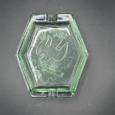 Vintage 1950s/60s Bistro ANIC Green Glass Advertising Ashtray