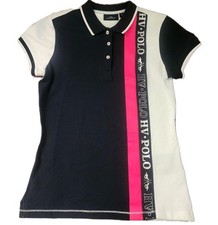HV Polo Womens XS Shirt Blue Pink White Equestrian Preppy Riding Top NWOT