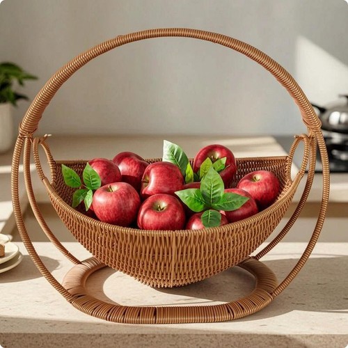 Panier imitation rotin avec - imitation,