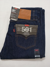 LEVIS 501 ORIGINAL MENS REGULAR STRAIGHT LEG FIT DARK BLUE JEANS ALL SIZES