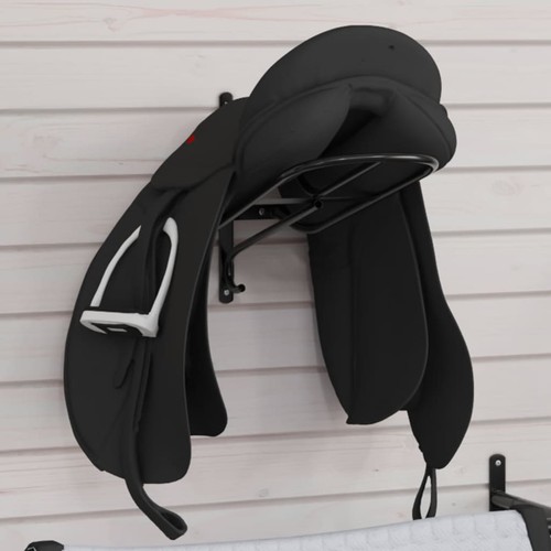 Porte selle mural noir fer - porte-selle,