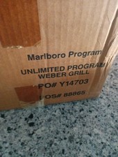 WEBER-MARLBORO  90's Gas Grill BBQ Tabletop Black New Inbox