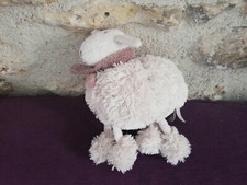 Doudou Dimpel Agneau Mouton Beige Écharpe Marron Poilu