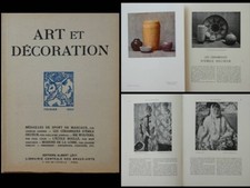 ART ET DECORATION FEVRIER 1924 EMILE DECOEUR, RIK WOUTERS, BOULLE, MASCAUX