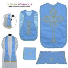 Vêtement de violon romain chasuble bleu marian et 5 pièces ensemble de...