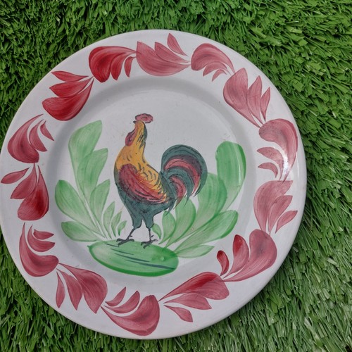 Asiette ancienne coq peinte - peinte, a