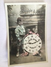 Old postcard fantasy - happy holiday - child and clock 