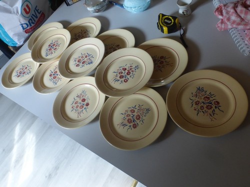 Assiettes plates faience - 12,