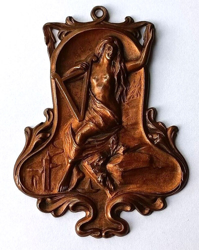 Plaque bronze art nouveau - plaque,
