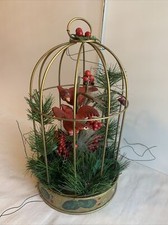MUSICAL BIRDS CAGE LIGHTED Beautiful Ornament. Battery Included.