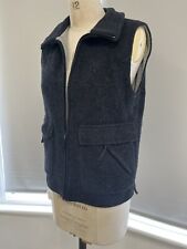 VINTAGE ARMANI JEANS GILET WOOL MOHAIR BLEND BOMBER PATCH POCKETS SIZE 14 90S