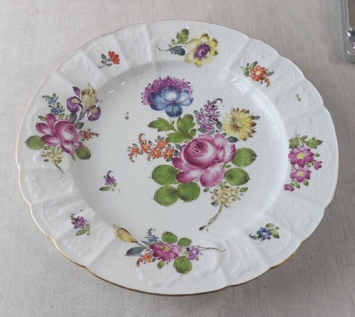 Assiette décor fleurs bords - décor,