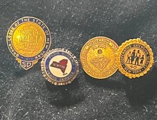 (4) Vintage Anniversary Pin Lot. NY Farm Bureau, RNA, Teaching…