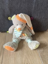 Doudou Peluche Ours Bleu Gris