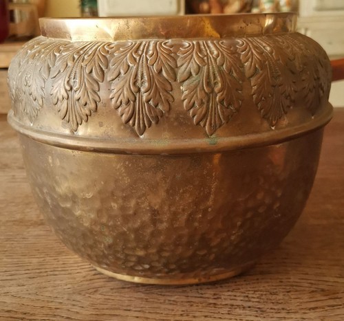 Ancien cache pot laiton ou - ancien, en