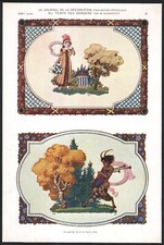 1910 Lithographie Jardin à
