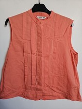 Comptoir Des Cotonniers Linen Blend Peach Blouse Top Size M Relaxed Fit