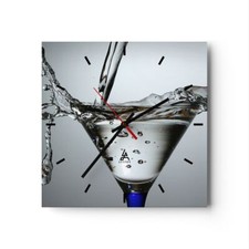 Horloge murale en verre 30x30cm Verre eau eau minérale bulles Wall Clock