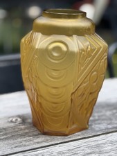 SCAILMONT CHARLES CATTEAU VASE VERRE ONDULATIONS ART DECO BELGIQUE BELGE BELGIË