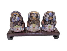 3 singes sages en cloisonné