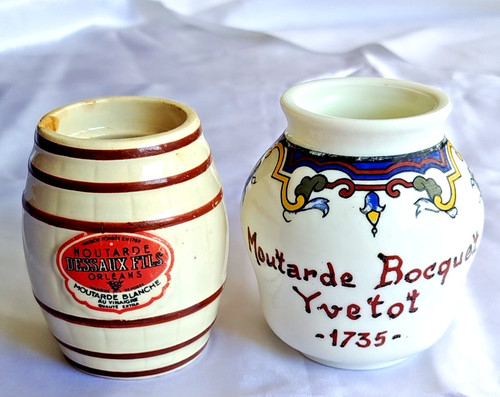 Deux pots moutarde anciens - moutarde,