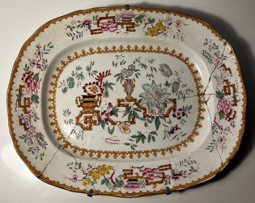 Grand plat ancien faïence - plat,