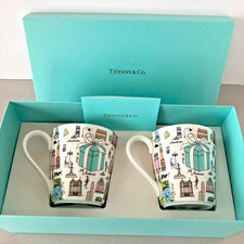 Tiffany & Co. 5th Avenue Bone China Mug Set (2pcs/7oz) w/ Original Box Authentic