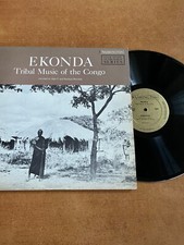 Disque vinyl 33t Ekonda, tribal music Congo, 1962
