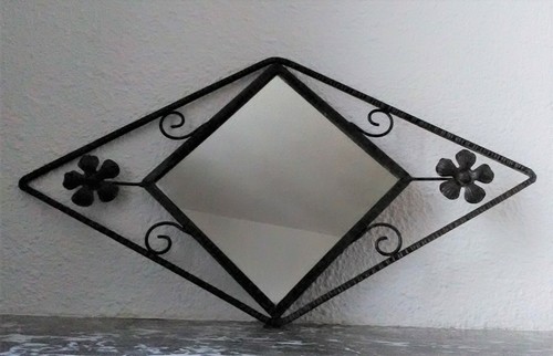 Ancien miroir fer forgé - miroir, en