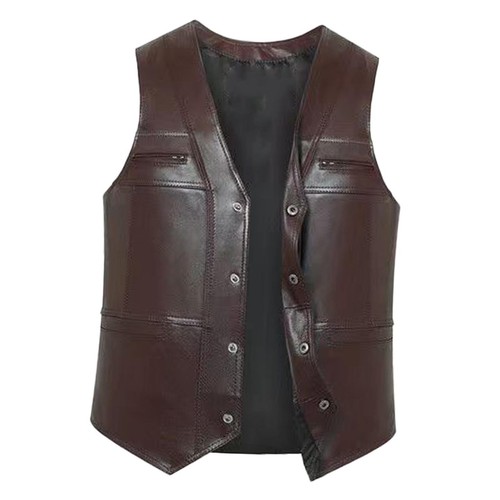 Gilet utilitaire cuir pu - cuir,