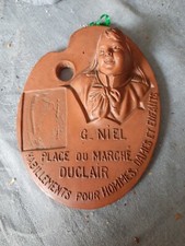 joli porte montre publicitaire 1900 Duclair 76 rare superbe habillement vetement