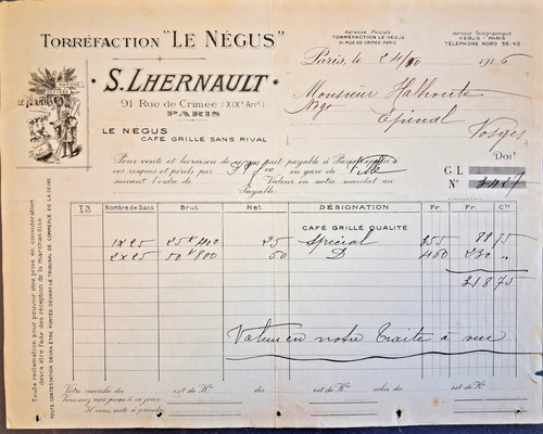 1915 facture ancienne - 1915,