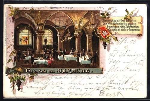 Lithographie hambourg cave - lithographie, hambourg,