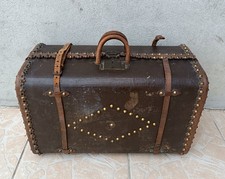 Antique Wooden and Leather Travel Trunk