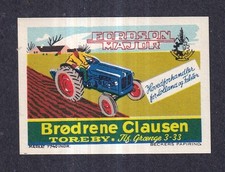 Denmark Poster Stamp  FORDSON MAJOR TRACTOR TOREBY