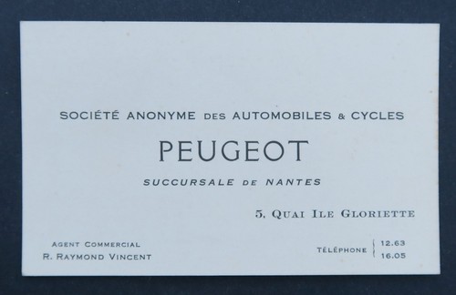 Carte visite peugeot - carte,