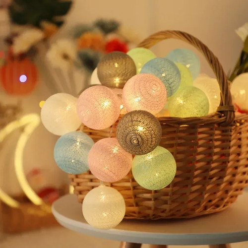 Guirlande led boules coton - boules,