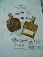 Advertising 1950 Parfum Molinard Calendal Iles d'Or