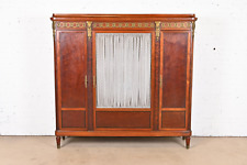 Antique French Regency Louis XVI Mahogany Bibliotheque Bookcase Cabinet