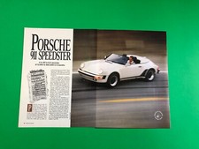 1989 PORSCHE 911 SPEEDSTER ORIGINAL VINTAGE 4 PAGE ROAD TEST PRINT ARTICLE AD