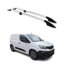 Barres de toit longitudinales pour Peugeot Partner 2018-2025 L1 Aluminium Gris