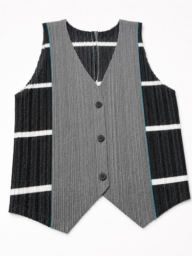 Gilet design plissé sans col